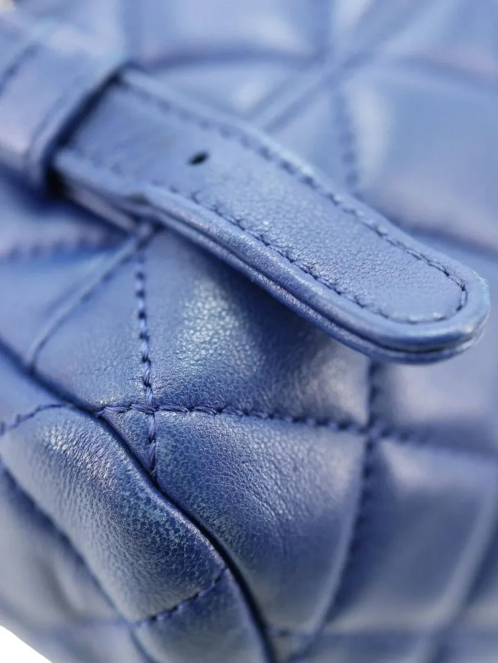 Chanel Urban Spirit Quilted Lambskin Leather Backpack Bag Blue